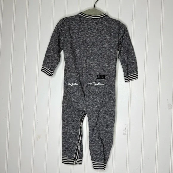 7 For All Mankind Baby Sleeper Jumpsuit with Embroidered Back Pockets 6/9 Month - Picture 3 of 7